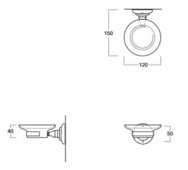 Мыльница для ванной Simas Accessori белый/хром 260201
