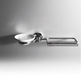 Мильниця для ванною Simas Accessori подвійна з решіткою білий/хром 260210