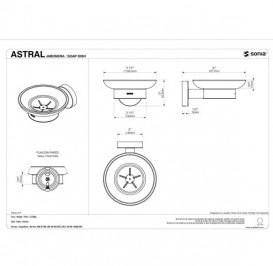 Мильниця для ванної Sonia Astral підвісна латунь/скло хром 181346