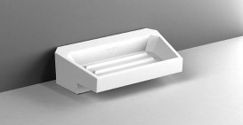 Мыльница для ванной Sonia S4 настольная искусственный камень белый 156290