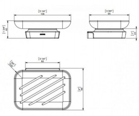 Мыльница для ванной Sonia S6 Black настенная белый/чёрный 166459