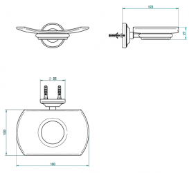 Мыльница для ванной THG Broadway a Manettes настенная матовое стекло/золото A04 H44 00500