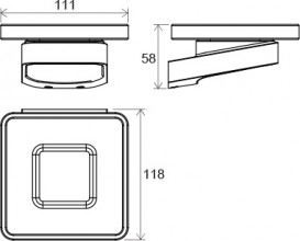 Мыльница с держателем Ravak 10° TD 200 хромированная латунь матовое стекло X07P354