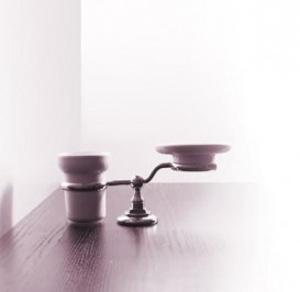 Мыльница со стаканом Simas Accessori белый/хром 260207