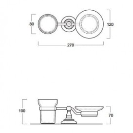 Мыльница со стаканом Simas Accessori белый/хром 260207