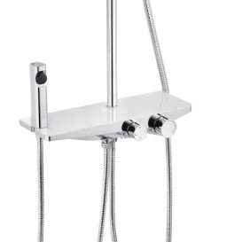 Набор 2 в 1 душевая система Kroner Armada-W066 + смеситель для раковины Armada-C010 хром/белый CVS30222