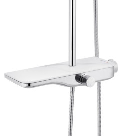 Набір 2 в 1 душова система Kroner Armada-W065 + змішувач для раковини Essen-W010 хром/білий CVS30223