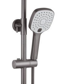 Набор 2 в 1 душевая система Kroner Armada-GRP067 + смеситель для раковины Makon-GRP010 графит CVS30227