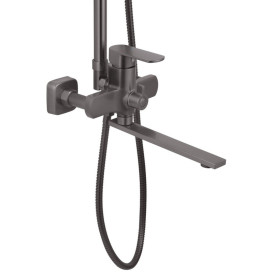 Набор 2 в 1 душевая система Kroner Armada-GRP067 + смеситель для раковины Makon-GRP010 графит CVS30227