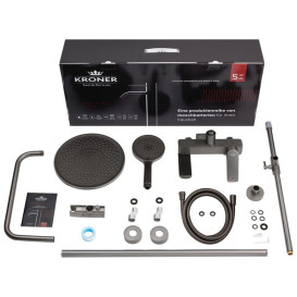 Набір 2 в 1 душова система Kroner Graz-GRP063 + змішувач для раковини Graz-GRP010 графіт CVS30162