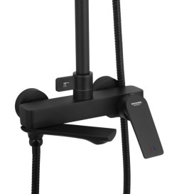 Набор 2 в 1 душевая система Kroner Graz-SCH063 + смеситель для раковины Edelstahl Kubus-SCH010 черный CVS30220