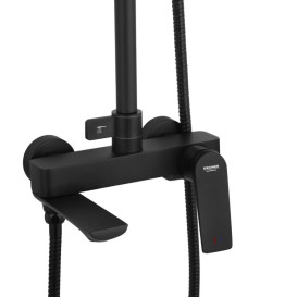 Набор 2 в 1 душевая система Kroner Graz-SCH063 + смеситель для раковины Edelstahl Kubus-SCH010 черный CVS30220