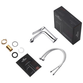 Набор 2 в 1 душевая система Kroner Makon-C063 + смеситель для раковины Makon-C010 хром CVS30225