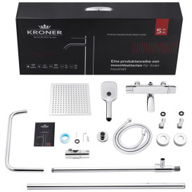 Набор 2 в 1 душевая система Kroner Makon-C063 + смеситель для раковины Makon-C010 хром CVS30225