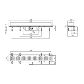 Набор 3 в 1 душевая система Kroner Armada-SCH066 + смеситель Edelstahl Klassisch-SCH010 + трап Harz SCH60 черный CVS30169