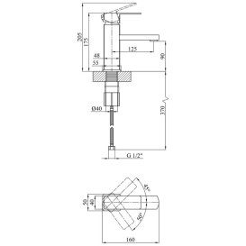 Набір 2 в 1 душова система Kroner Armada-C067 + змішувач для раковини Ems-C010 хром CVS30209