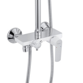 Набір 3 в 1 душова система Kroner Armada-W063 + змішувач Armada-W010 + душ гігієнічний Bidet-C082 хром/білий CVS30213