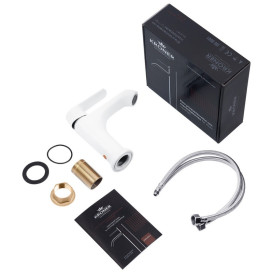 Набір 3 в 1 душова система Kroner Armada-W063 + змішувач для раковини Armada-W010 хром/білий CVS30214