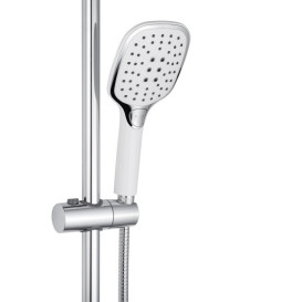 Набір 3 в 1 душова система Kroner Armada-W063 + змішувач для раковини Armada-W010 хром/білий CVS30214