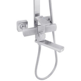 Набор 3 в 1 душевая система Kroner Edelstahl Kubus-ESG063 + смеситель Edelstahl Kubus-ESG010 + гигиенический душ ESG053 никель CVS30172