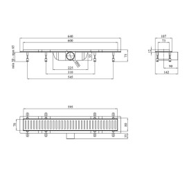 Набор 3 в 1 душевая система Kroner Edelstahl Kubus-ESG063 + смеситель Edelstahl Kubus-ESG010 + трап Harz S60 никель CVS30174