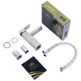 Набор 3 в 1 душевая система Kroner Edelstahl Kubus-ESG063 + смеситель Edelstahl Kubus-ESG010 + трап Harz S60 никель CVS30174