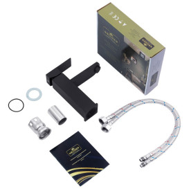 Набір 3 в 1 душова система Kroner Edelstahl Kubus-SCH082 + змішувач Edelstahl Kubus-SCH010 + гігієнічний душ SCH053 чорний CVS30182