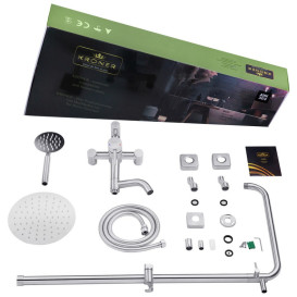 Набір 3 в 1 душова система Kroner Edelstahl Klassisch-ESG063 + змішувач Edelstahl Klassisch-ESG010 + душ гігієнічний ESG052 нікель CVS30208