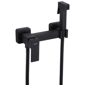 Набор 3 в 1 душевая система Kroner Edelstahl Kubus-SCH063 + смеситель Edelstahl Kubus-SCH010 + гигиенический душ SCH052 черный CVS30184