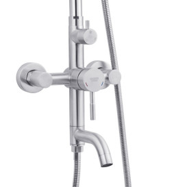 Набор 3 в 1 душевая система Kroner Edelstahl Klassisch-ESG063 + смеситель Edelstahl Klassisch-ESG010 + гигиенический душ ESG053 никель CVS30192