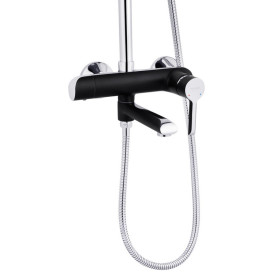 Набор 3 в 1 душевая система Kroner Essen-SCH063 + смеситель для раковины Essen-SCH030 + смеситель Essen-SCH010 хром/черный CVS30219