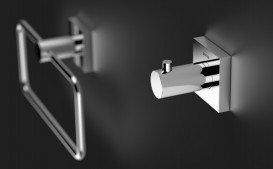 Комплект аксесуарів 6 в 1 Sonia Line для ванної кімнати матове скло/латунь хром 179640