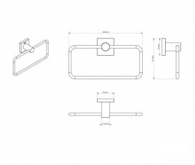 Комплект аксесуарів 6 в 1 Sonia Line для ванної кімнати матове скло/латунь хром 179640