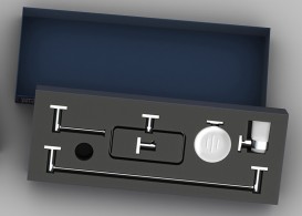 Комплект аксесуарів 6 в 1 Sonia Line для ванної кімнати матове скло/латунь хром 179640