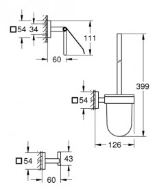 Набор аксессуаров для ванной комнаты Grohe QuickFix Start Cube 3 в 1 суперсталь 41123DC0