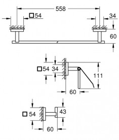 Набор аксессуаров для ванной комнаты Grohe QuickFix Start Cube 3 в 1 хром 41124000