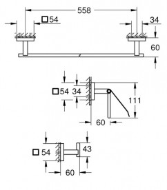 Набір аксесуарів для ванної кімнати Grohe QuickFix Start Cube 3 в 1 суперсталь 41124DC0