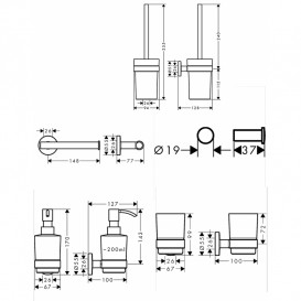 Набір аксесуарів для ванної кімнати Hansgrohe Logis Universal 6 в 1 хром 20210006