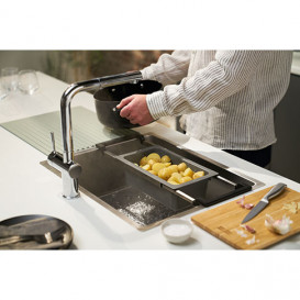 Набор аксессуаров Franke All In 5 доска + телескопическая рейка-держатель + 2 коландера + миска с крышкой + силиконовый коврик + контейнер 112.0655.489