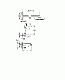 Набор для душа Grohe Rainshower System SmartControl 360 DUO хром 26443000