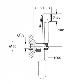 Набор для гигиенического душа скрытого монтажа Grohe EX Bau Classic хром UA2904800S