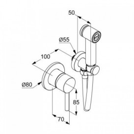 Набор для гигиенического душа скрытого монтажа Kludi Bozz хром 389980576