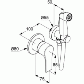 Набор для гигиенического душа скрытого монтажа Kludi Zenta SL хром 489990565