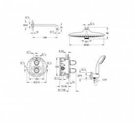 Набор для комплектации душа скрытого монтажа Grohe Grohtherm 1000 хром 3461400A