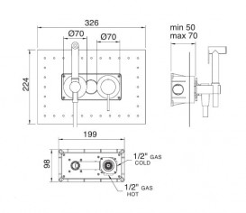 Гигиенический душ со смесителем Treemme UP матовый черный 5777NN