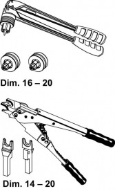 Набір ручного інструменту TECE TECEflex RAZ-V для запресування прес-втулок 16-20 мм 720204