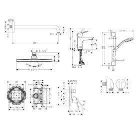 Набор скрытого монтажа Hansgrohe Focus хром 31945111