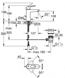 Набір змішувачів для ванни Grohe BauLoop з душовим гарнітуром хром 123214M