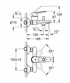 Набір змішувачів для ванни Grohe BauLoop ShowerSys з душовим гарнітуром хром 26129005