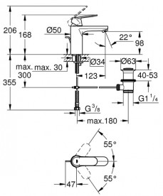Набор смесителей для ванной Grohe Cosmopolitan с душевым гарнитуром хром 126112R